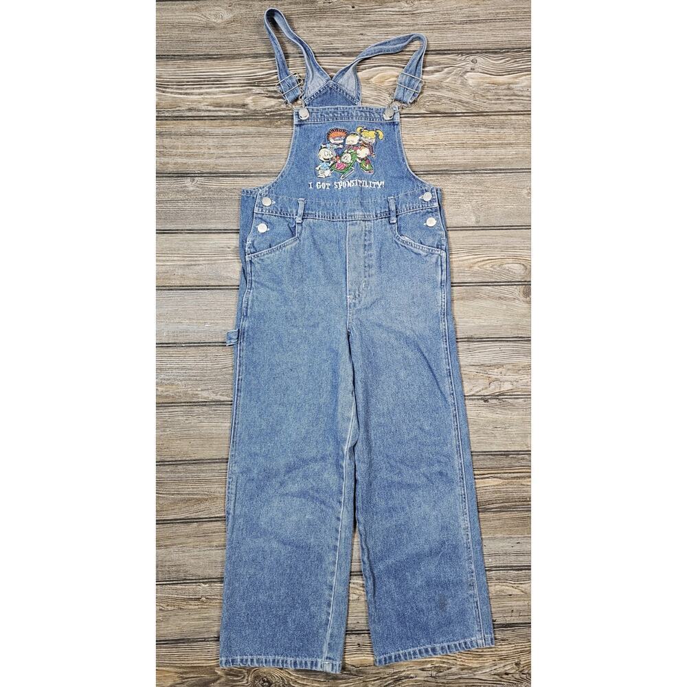 Vintage RUGRATS I Got Sponsitility Nickelodeon Children's 7/8 Denim Overalls